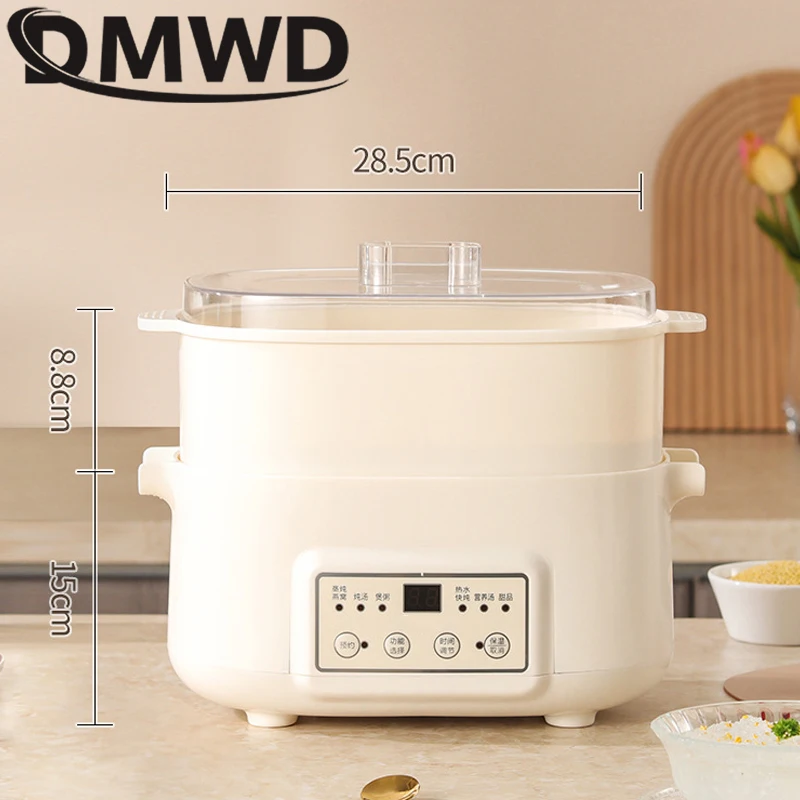 Electric Stew Cooker Multifunctional Intelligent Slow Cookers Ceramics Liner Water Stewing Pot Soup BB Porridge Food Steamer
