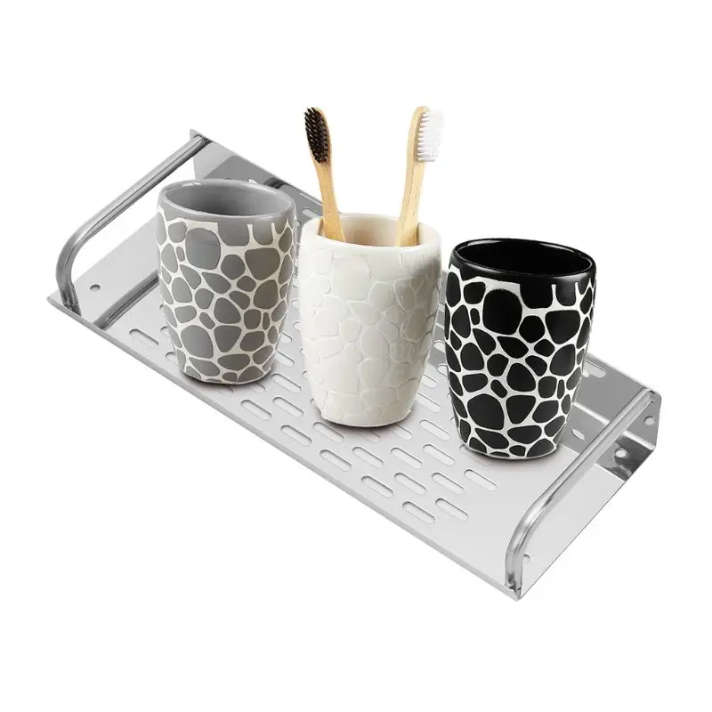 Stainless Steel Kitchen Bathroom Shelf Wall-mounted Storage Rack Single Layer storage rack shower shelf