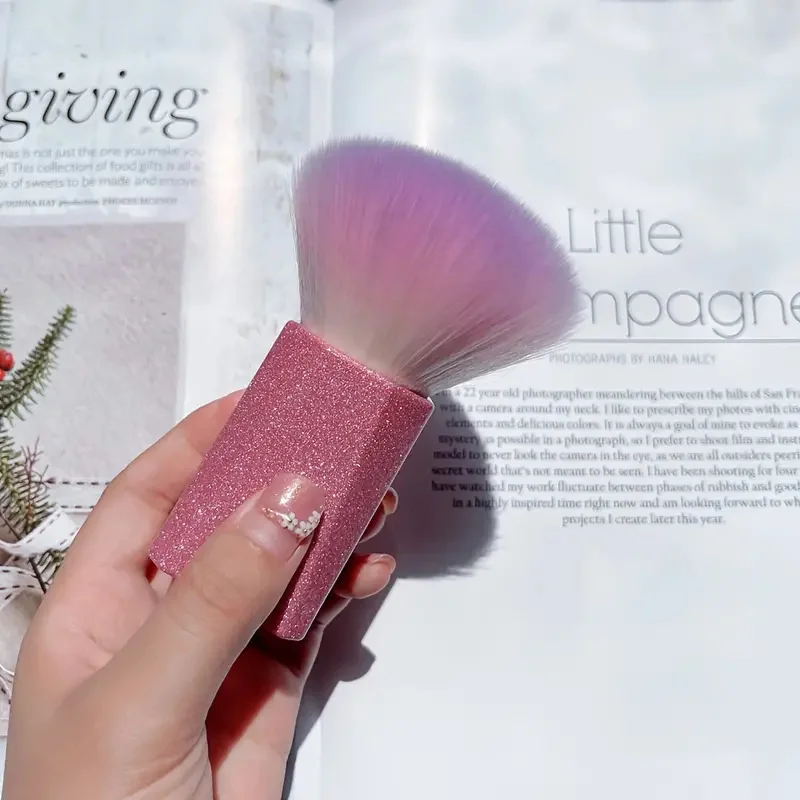 Nail Art Brush Nail Art Dust Brush Large Glitter Handle UV Painting Gel Cleaning Brushes Make Up Nail Art UV Powder Remover Tool 4