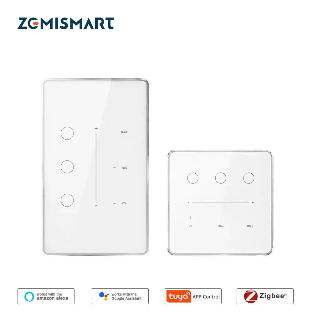 

Умный диммер Zemismart Tuya Zigbee, трехклавишный дистанционный переключатель с приложением для умного дома, стандарт США, ЕС