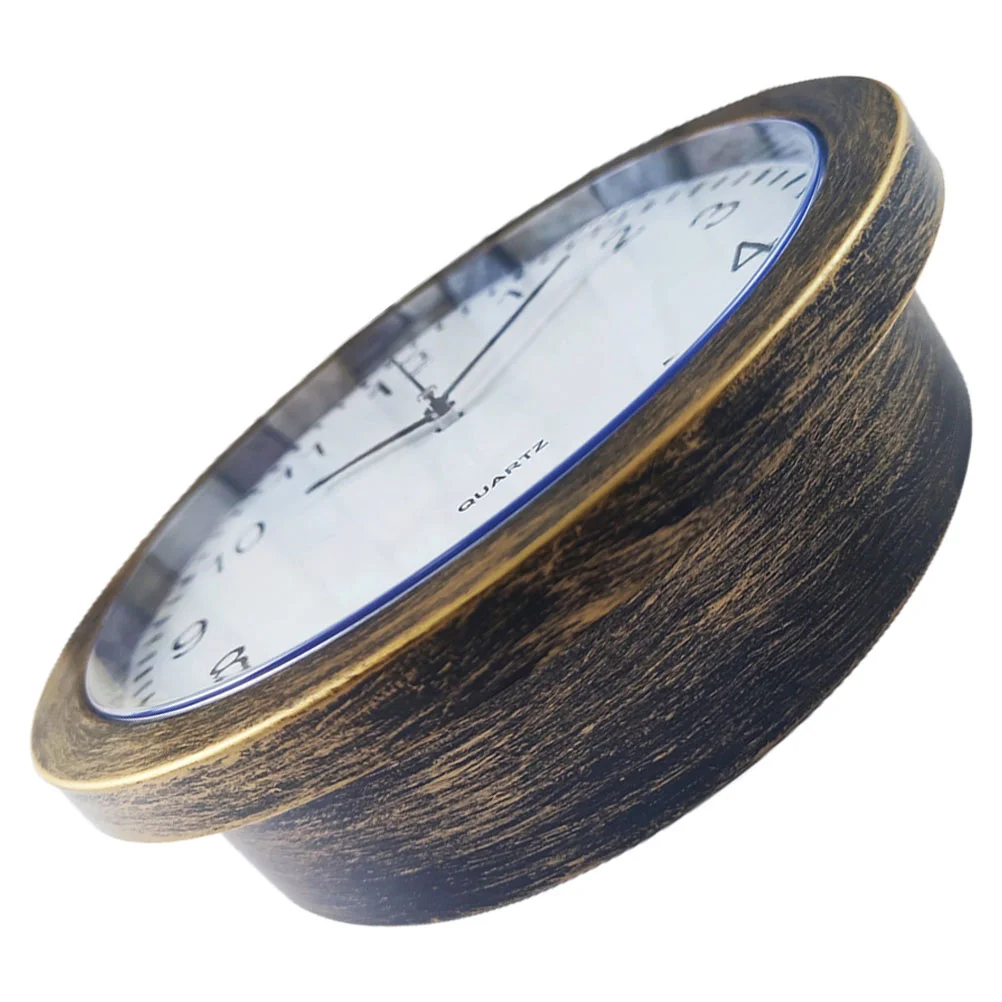 

Retro Home Decor Clock Mute Wall Safe Storage Convenient Clocks Silent Round -shaped Office