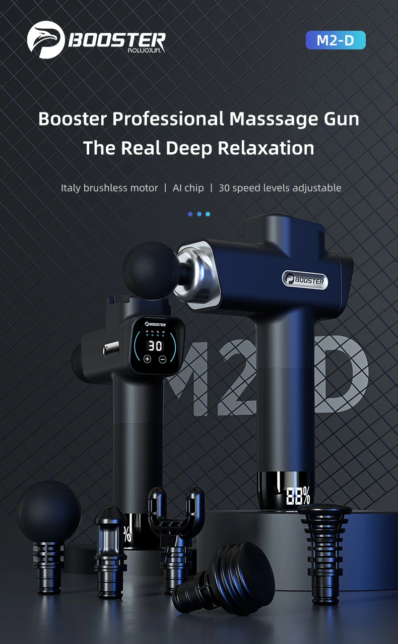 Pistola de masaje Booster M2-D Masajeador corporal de percusión de tejido profundo | Diversi