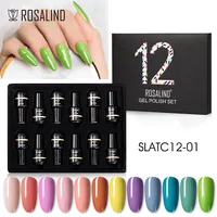 ROSALIND Nail Polish Set Nail Art Decorations Hybrid Varnish Semi Permanent Manicure Nail Salon Supplies Base Top Nail Gel Kit 2