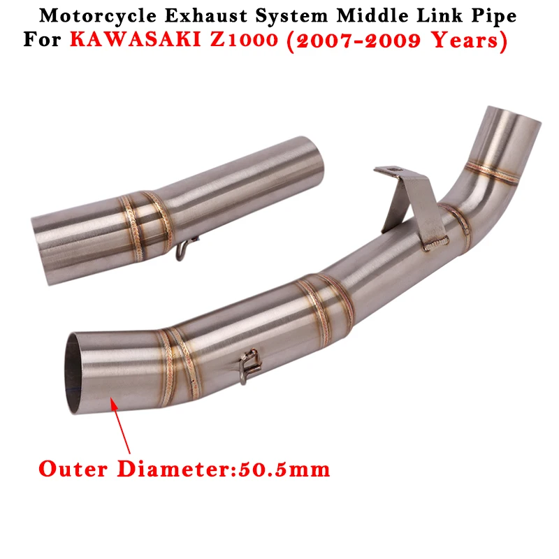 

Slip On For KAWASAKI Z1000 2007 2008 2009 Motorcycle Exhaust Moto Escape System Modified Muffler 51mm Middle Link Pipe Stainless