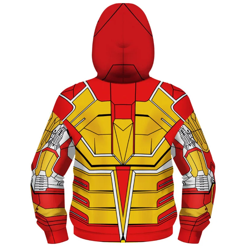 Anime Spiderman /Iron Man Full Zipper Hoodies Cosplay Costume Kids Boys Girls Superhero Cartoon Print Hooded Sweatshirts Outwear superhero cosplay costume kids cosplay costume