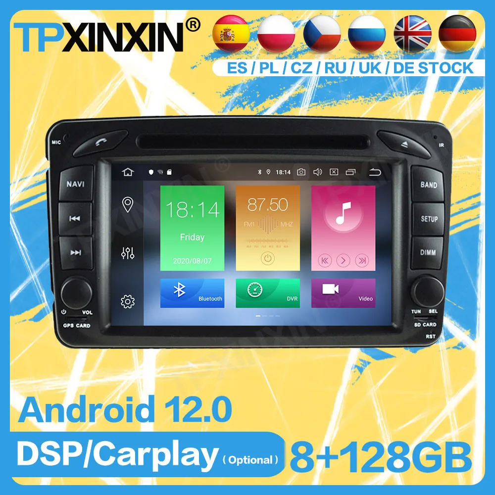 

Автомагнитола 2 Din, стереоприемник Android12.0 для Mercede-Benz W203 W209 W463 W168 GPS NAVI, автомобильный мультимедийный плеер, головное устройство для видео