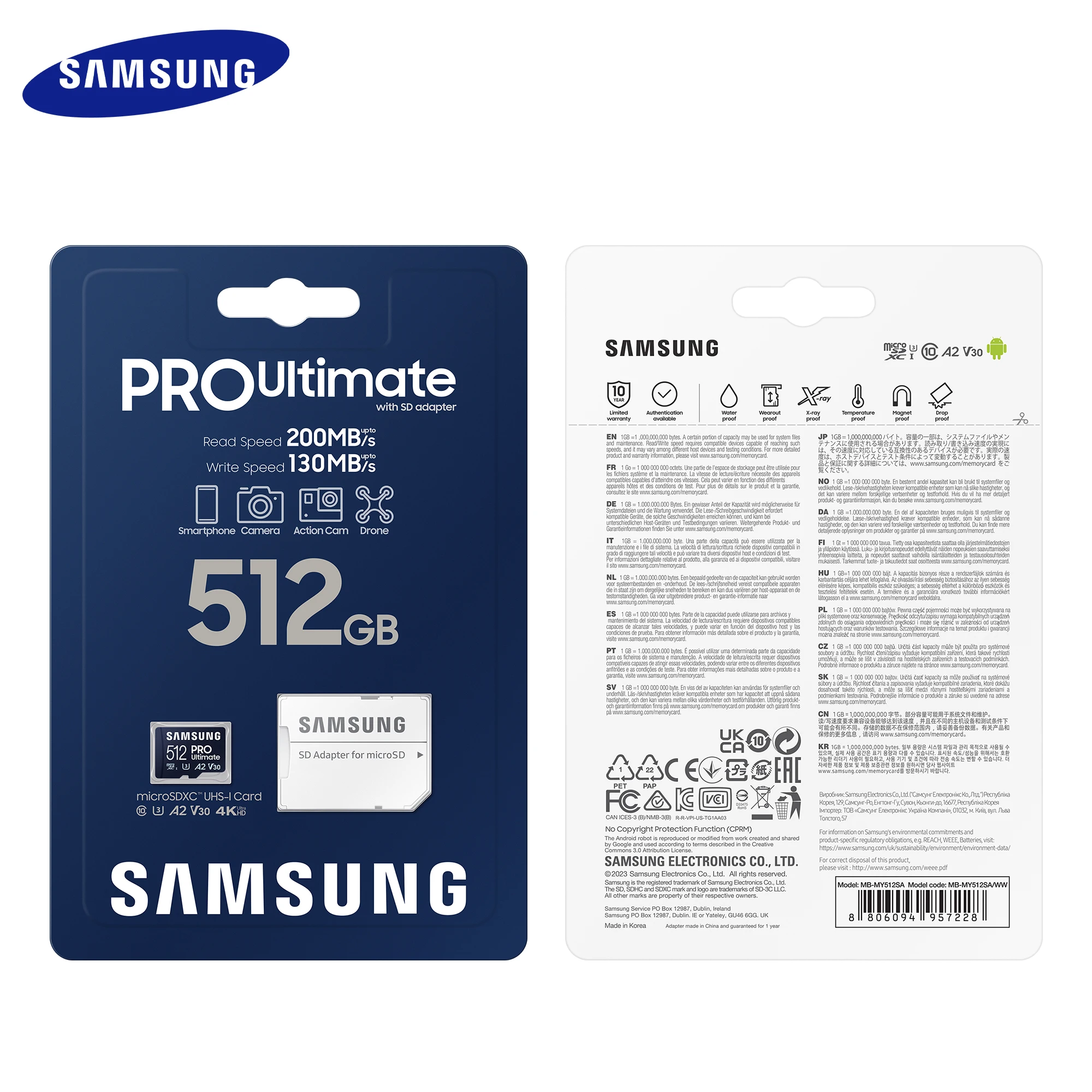 SAMSUNG PRO Ultimate Micro SD Card A2 U3 V30 microSDXC UHS-I Card - Main Image