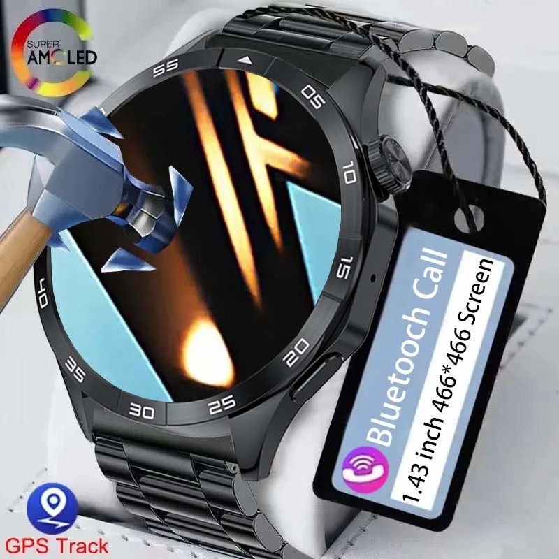 Nuovo Per Huawei Xiaomi Gt4 Pro Smartwatch Men 2024 Originale Gps Track Amoled Screen Nfc Bluetooch Call Ip68 Smartwatch Impermeabile