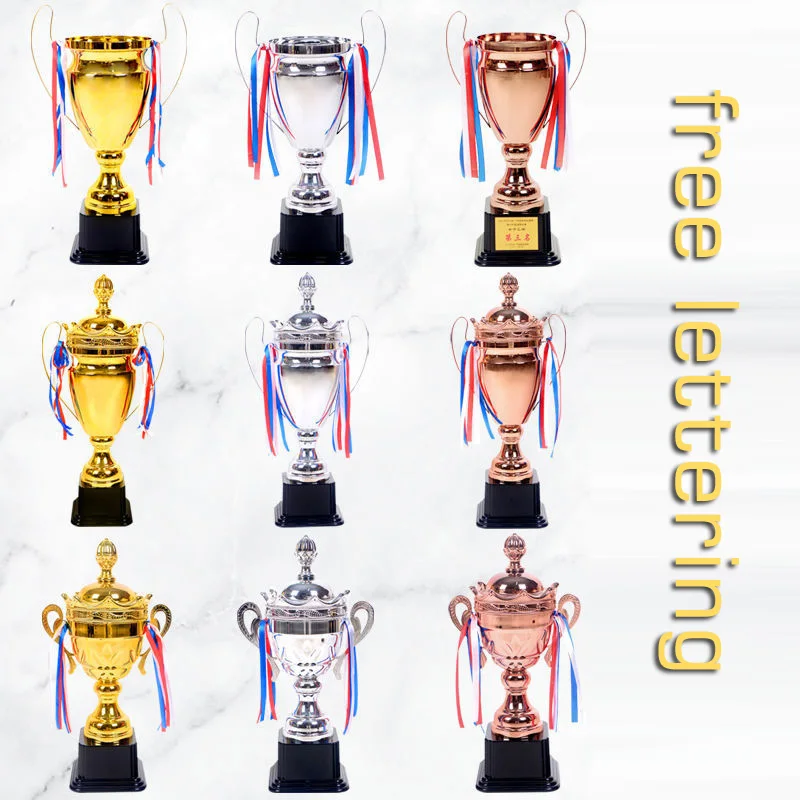 

Crown Metal Gold Silver Copper Tricolor Optional Trophy Team Sports Football Basketball Game Total Trophy Big Trophy Home Decor