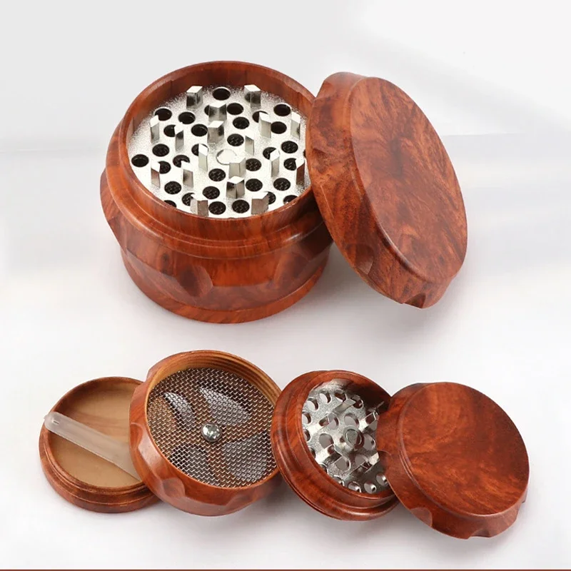 

Mini Manual Tobacco Grinder Resin Wooden Smoking Herb Spice Crusher Cigarette Accessories