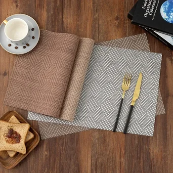 2/4/6PC Tovagliette in PVC con isolamento termico Durevole impermeabile a prova di olio Tavolo da pranzo Pad per l'arredamento della cucina del ristorante del banchetto dell'hotel 1