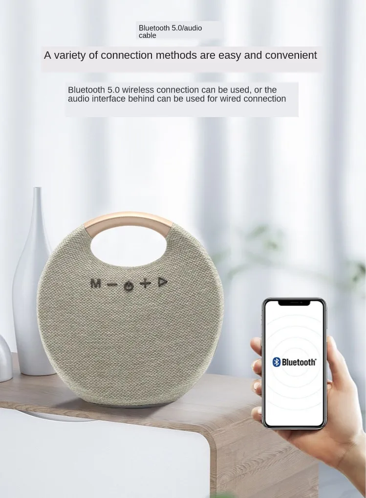 Description Picture 2 of itemNew Home Mini Portable Speaker Wireless Bluetooth 5.0 Subwoofer Soundbar TVSupports TF/USB/FM/AUX Small Outdoor Radio Player