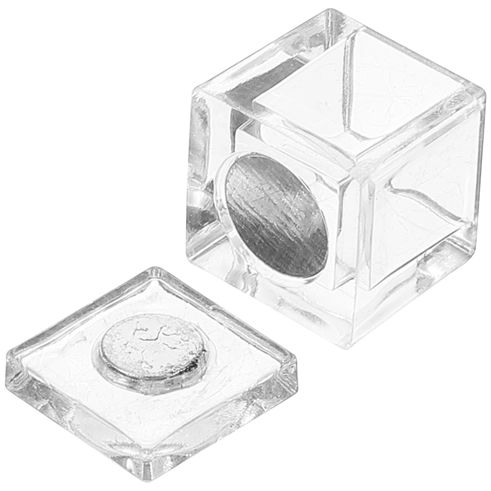 1 Set Acrylic Transparent Magnetic Magnet Cabinet Latch Closure for Glass Cupboard Display Self-Adhesive Latch Magnetic Catch