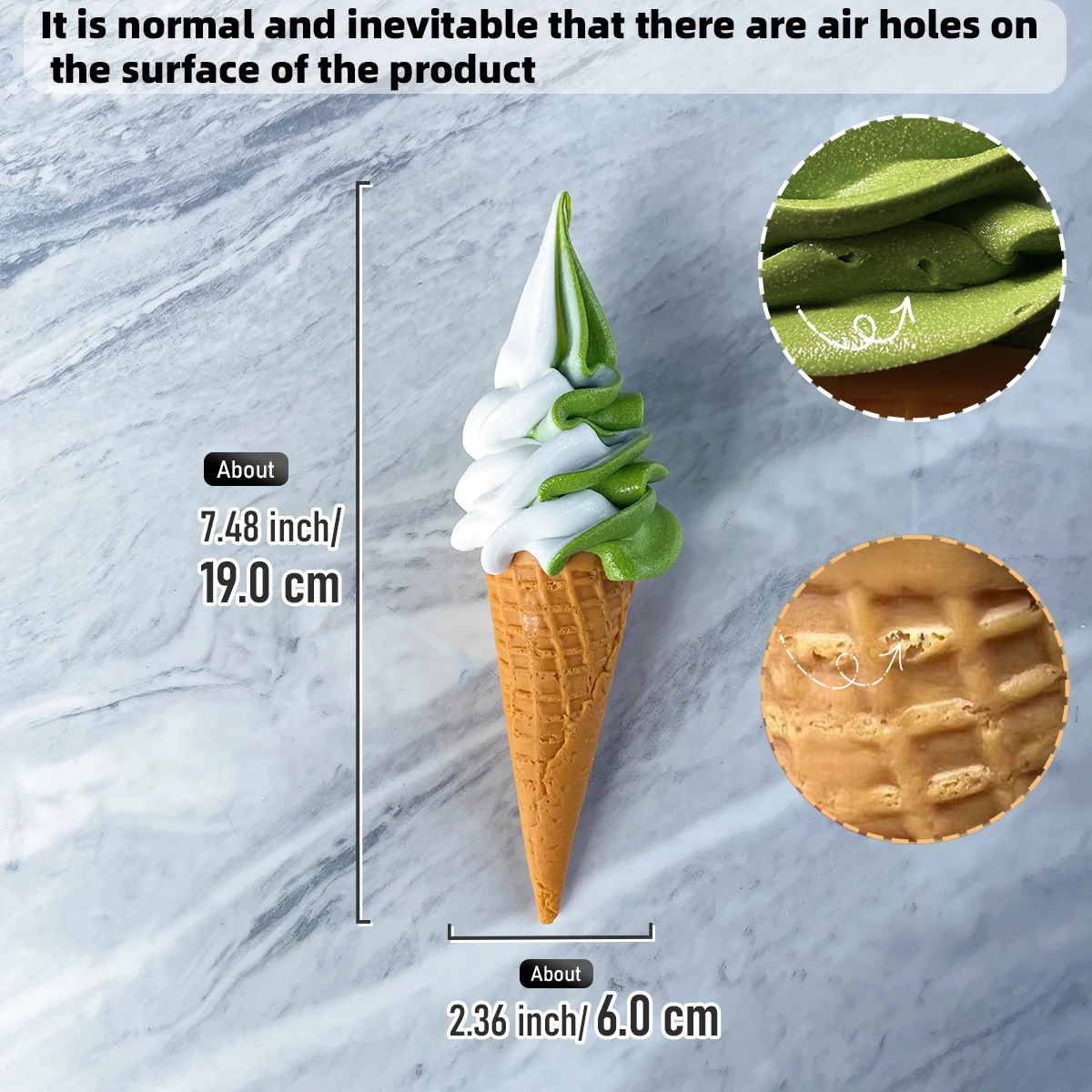 Large Realistic Ice Cream Replica for Photography, Display, and Decoration