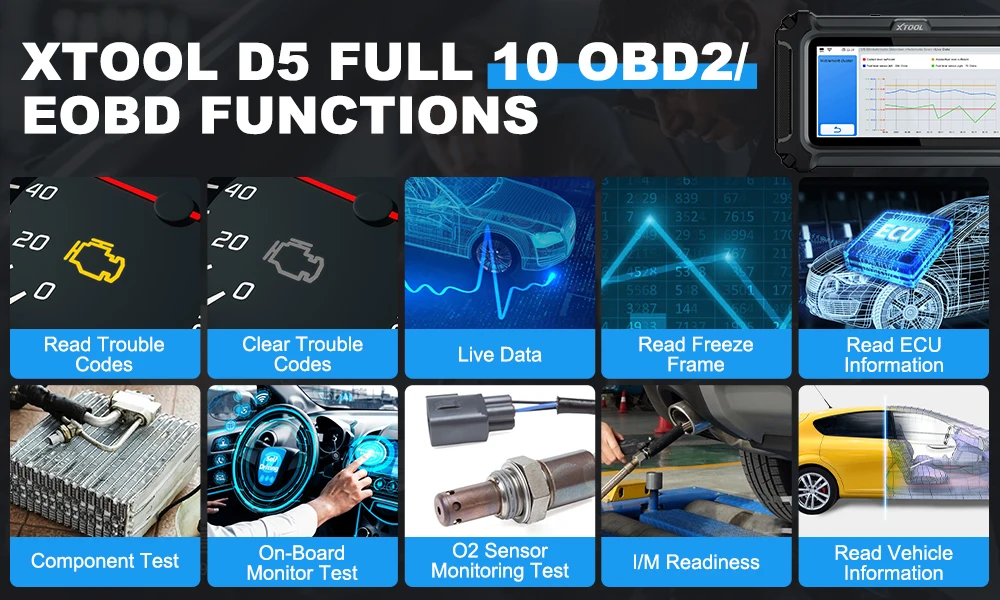 Xtool D5 2026 New Model 5-System Diagnosis + Special Functions Free Update Can Fd/Fca