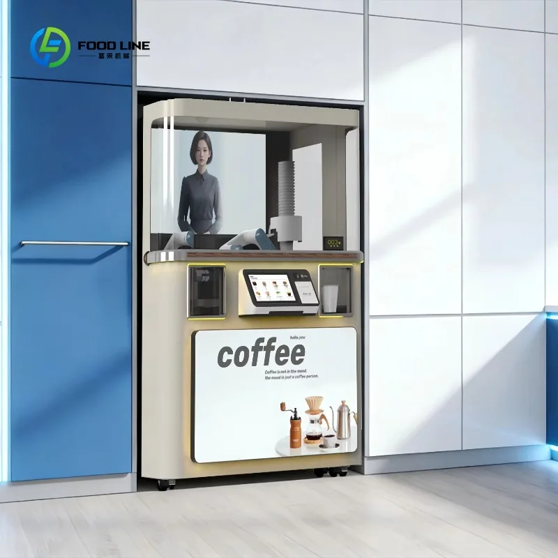 Macchina da Caffè Robotica Self-Service 24H Personalizzata, Funzionamento Autonomo, Alto ROI, Robot Intelligente per Caffè per Investimenti Commerciali - immagine 4