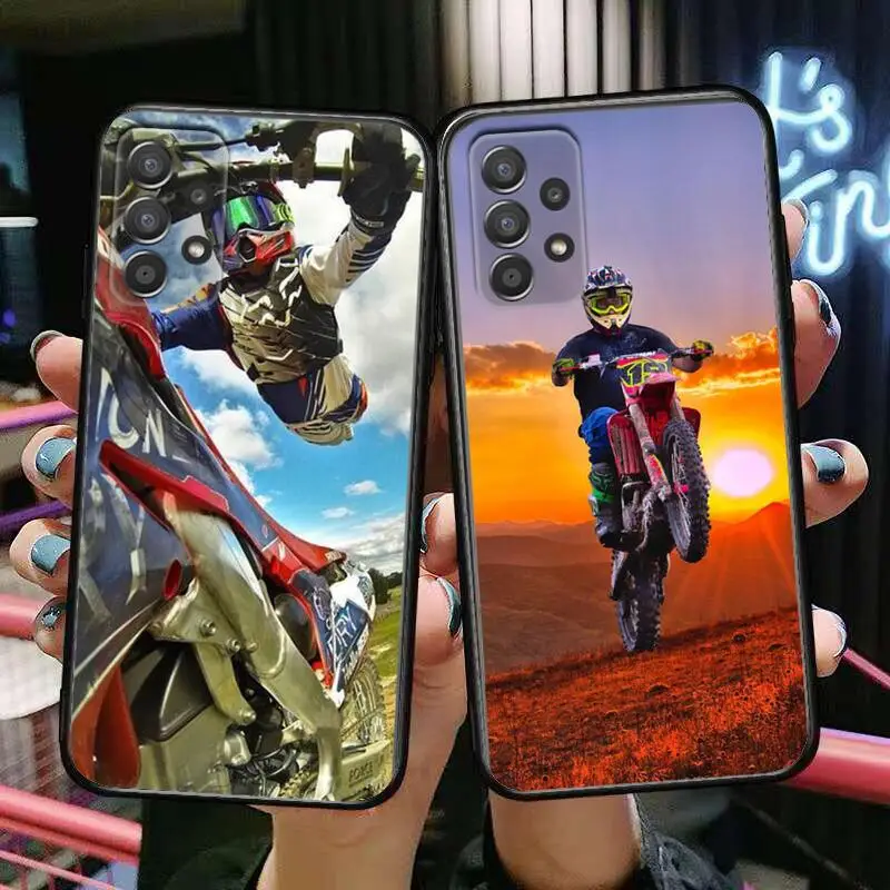 Motocross- Phone Case Hull For Samsung Galaxy A70 A50 A51 A71 A52 A40 A30 A31 A90 A20E 5G a20s Black Shell Art Cell Cove |
