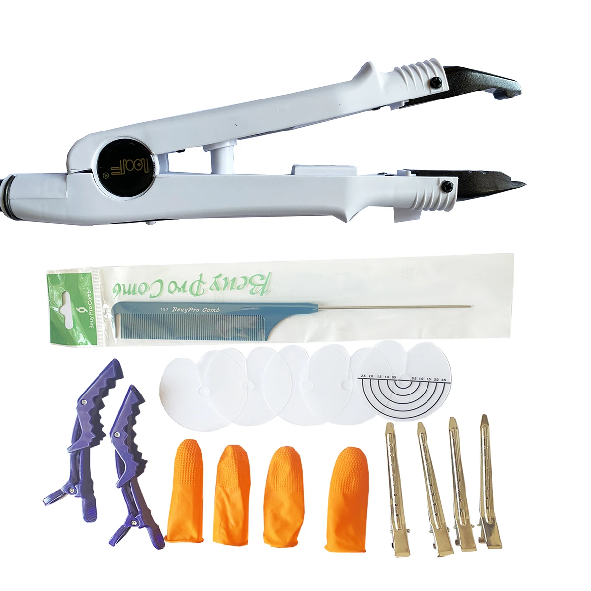 611A 타입 화이트 컬러 플랫 플레이트 퓨전 헤어 익스텐션 케라틴 본딩 도구 ..