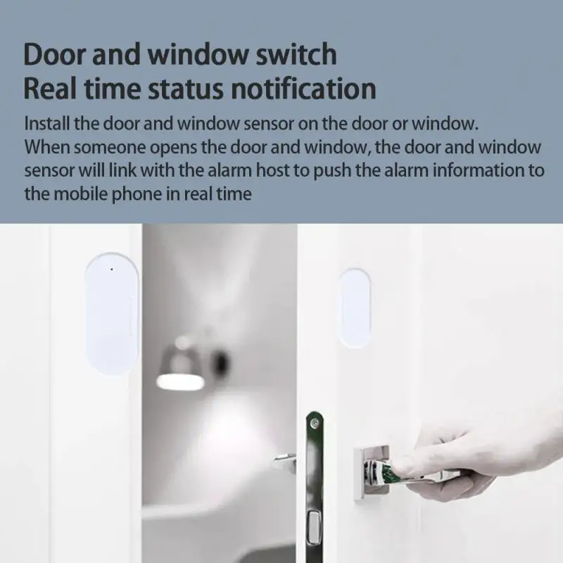 

Remote Control Magnetic Door Sensor Window Door Open Alarm Tuya Smart Real Time Light Sensor Smart Link Home Devices