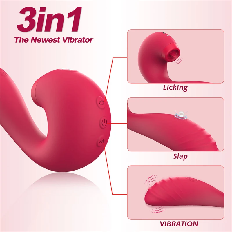 

New Female Masturbation Silicone Tongue Lick Vibrator Sucking Pat Clitoral Stimulation 10 Vibratory Massage Stick Adult Sex Toy