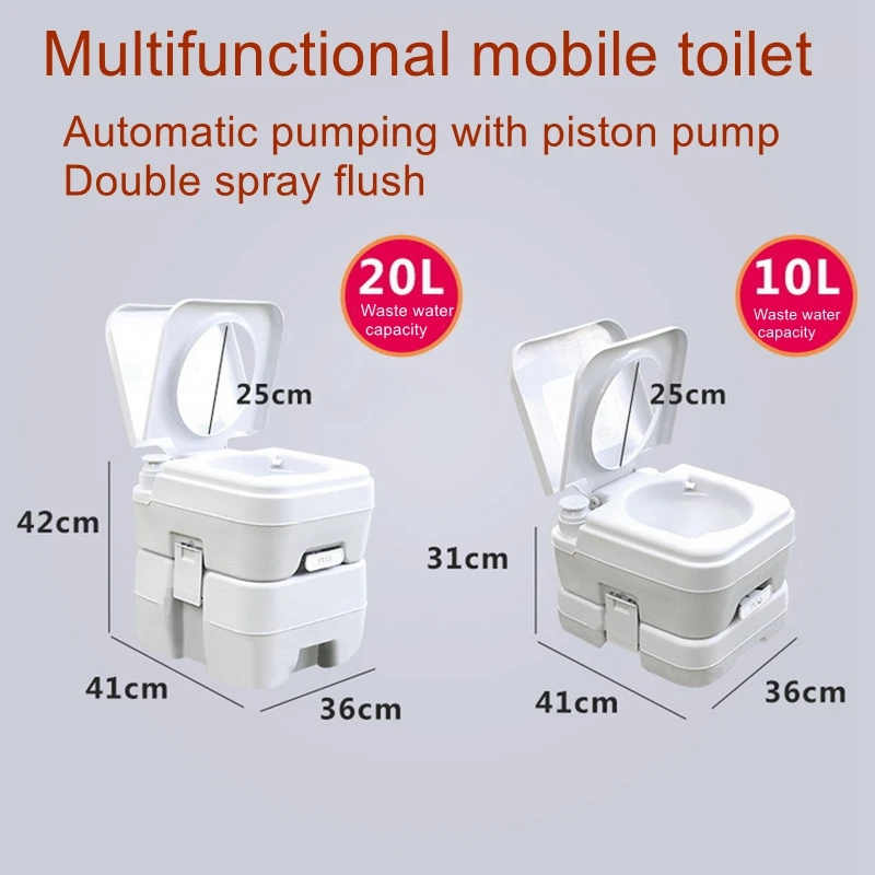 10L portable mobile toilet outdoor camping car toilet indoor piston pumping water flushing pregnant women toilets
