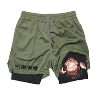Men Running Shorts Summer Sportswear Short Pant 2 In 1 Training Workout Male Gym Fitness Sport Shorts 1
