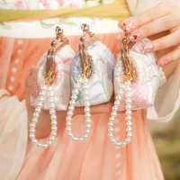 Chinese Style Embroidered Brocade Coin Purse Elegant Retro Small Mini Bag Wedding Party Luxury Designer Women Evening Clutch 2