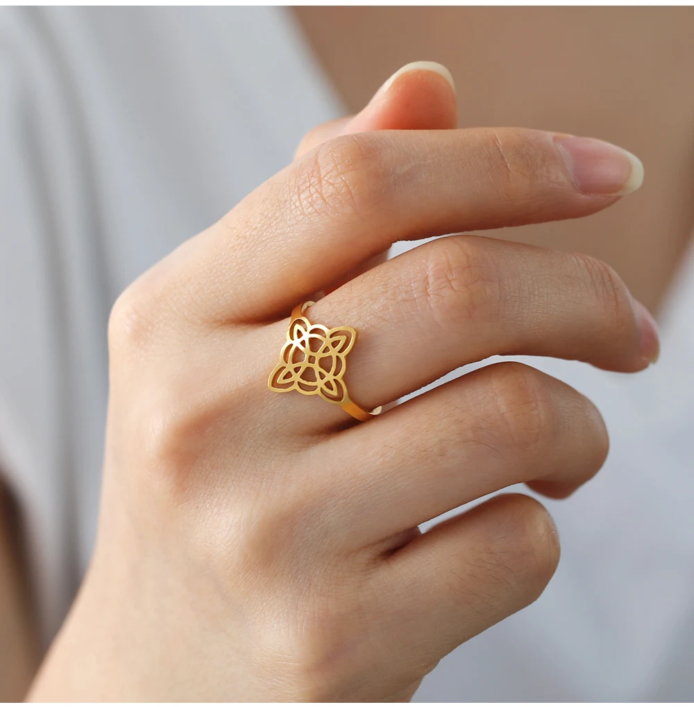 zeit Hexenknoten Verstellbare Ringe Männer Frauen Edelstahl Hexerei Wicca Fingerringe Amulett Schmuck Geschenk ﻿ – Detail 24