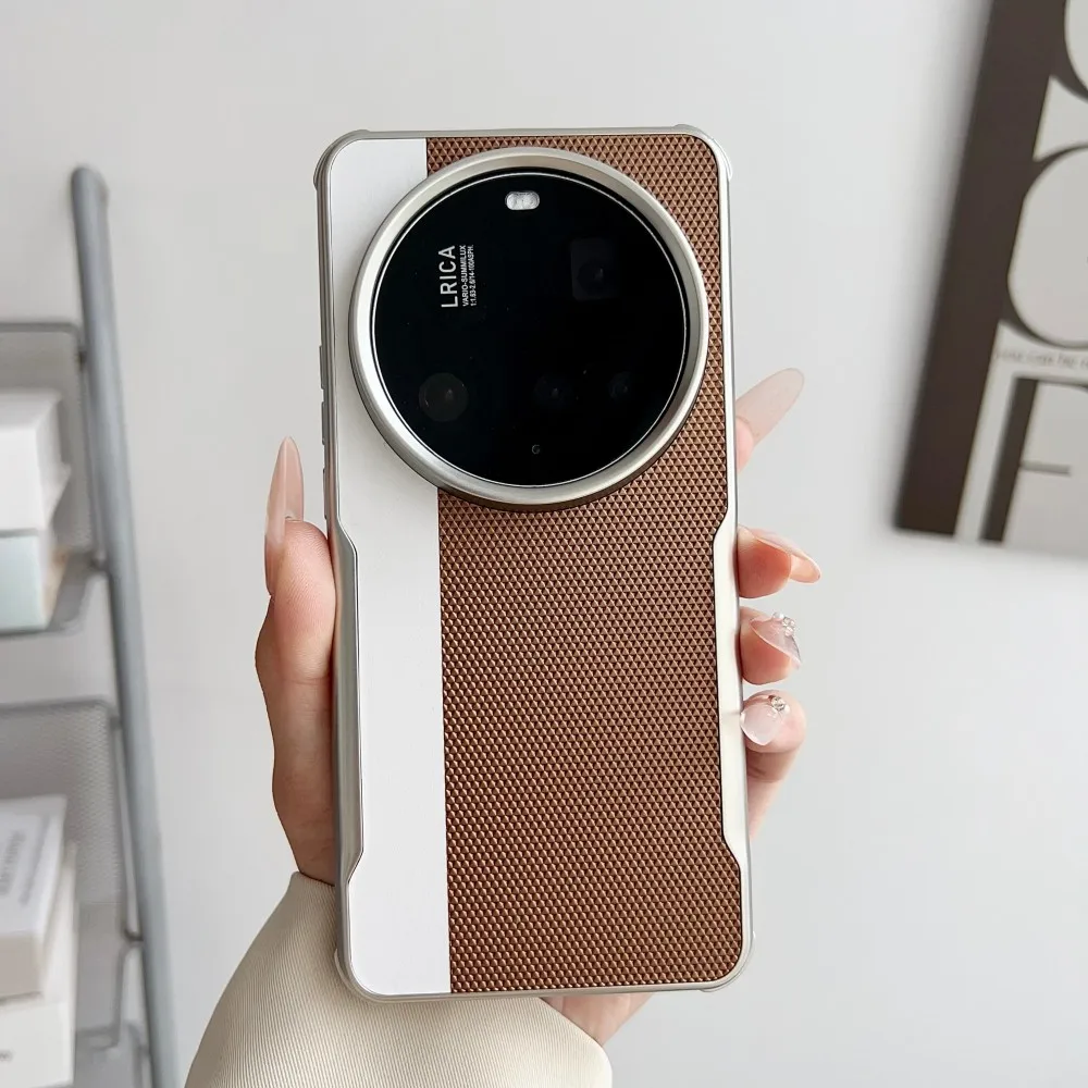 Luxury PU Leather Matte Plating Protective Back Cover Case