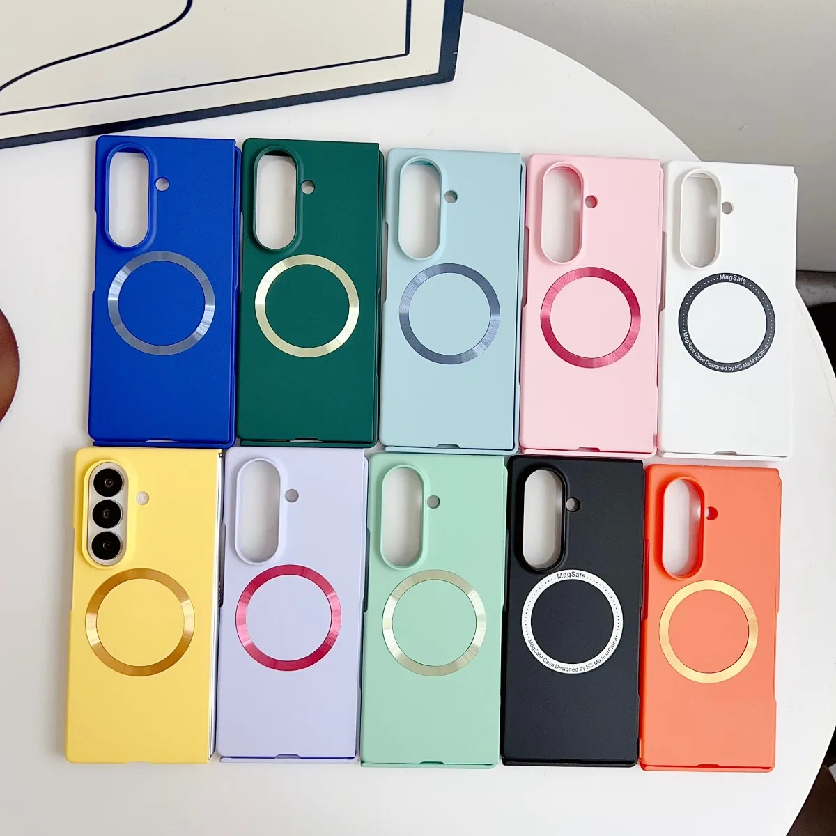 Magnetic Wireless Charging Phone Case with Tempered Glass Screen Protector and Anti-Drop Protection
