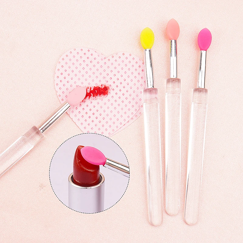 Enhanced Product Title: 5-Piece Portable Silicone Lip Brush Set with Cover – Soft Multifunctional Lip Applicator and Makeup Tool
