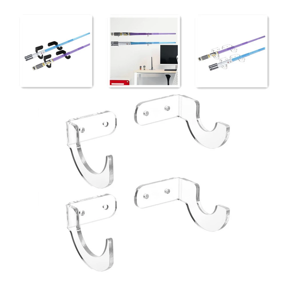 4Pairs Lightsaber Horizontal Wall Rack for Museum Holder Lightsaber Holder for Star War Hook Up