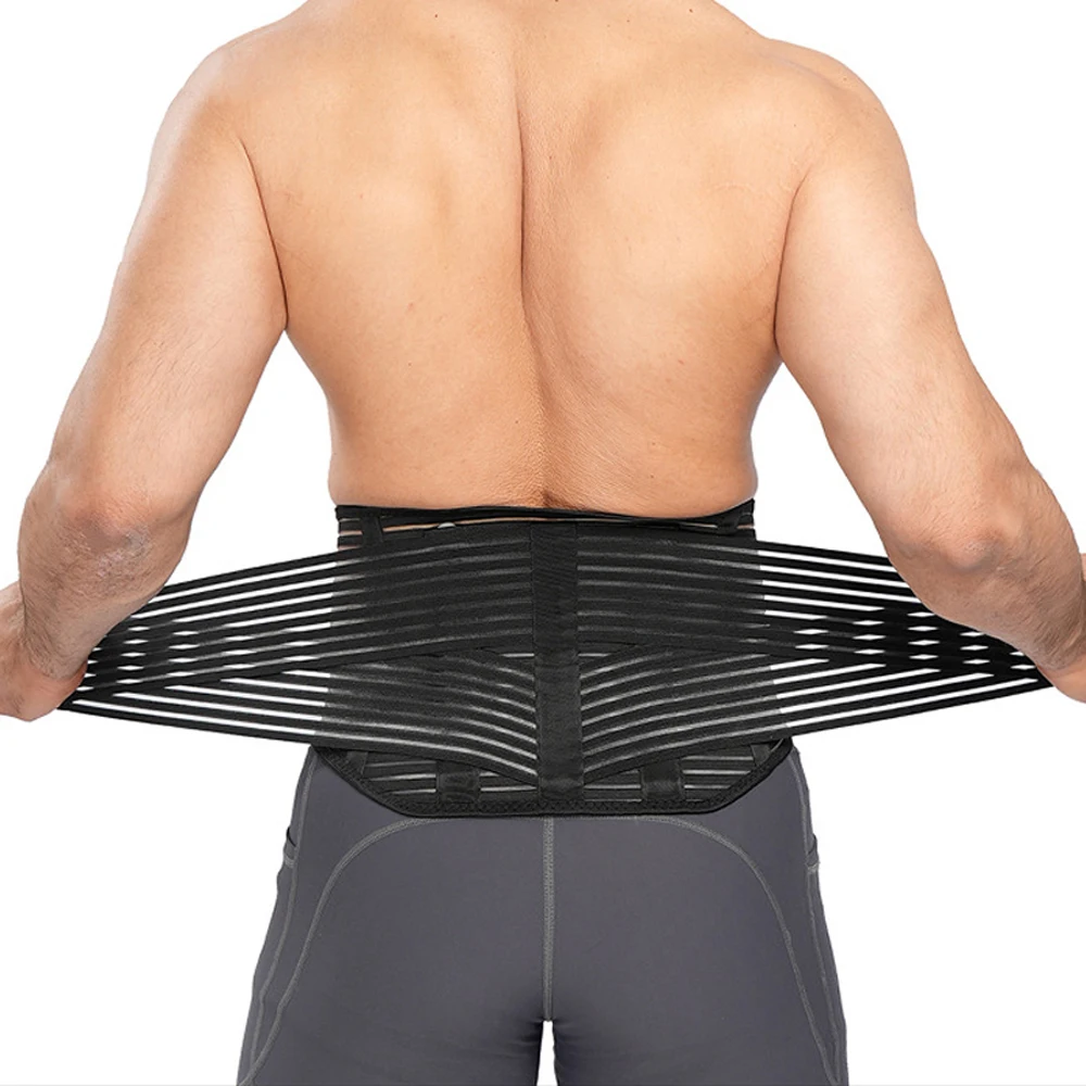 With 3 Pad Tourmaline Steel Waist Trimmer Support Back Brace Lumbar Disc Herniation