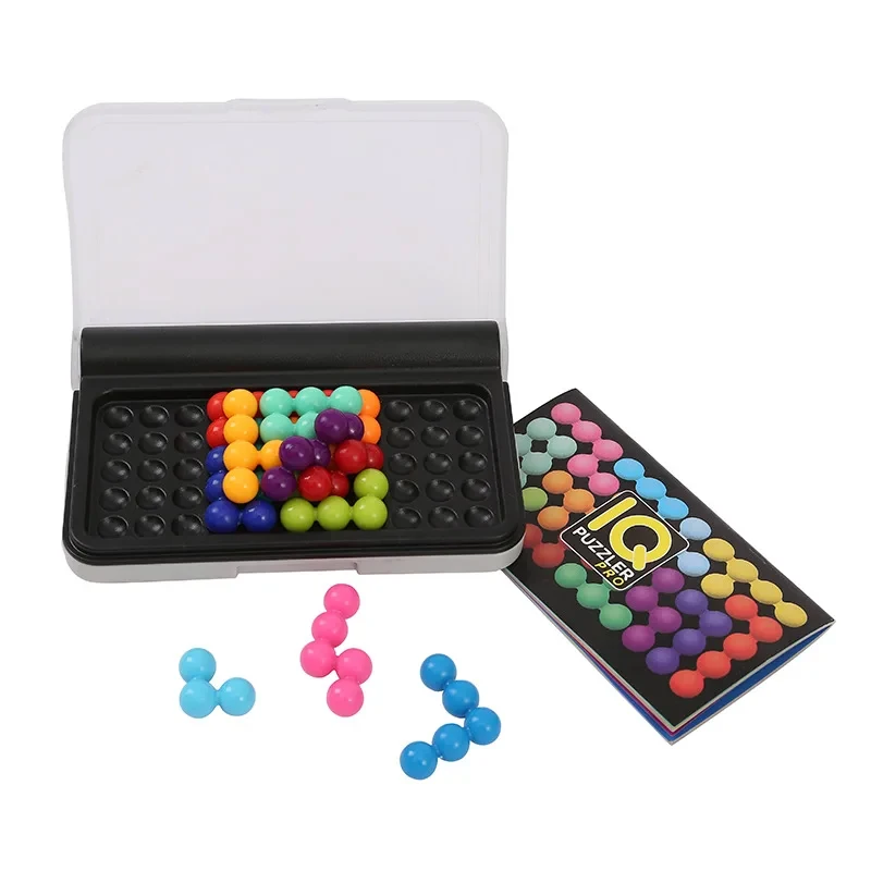 120 Challenges IQ 3D Puzzle Board Game Classic Pyramid Plate Pearl Logical Mind For Children Pyramid Beads Montessori Toys Gifts 4