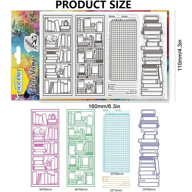 Bookcase Clear Stamps Reading Records Transparent Stamps Puppy Silicone Clear Stamp Seals for DIY Scrapbooking Photo Album 2