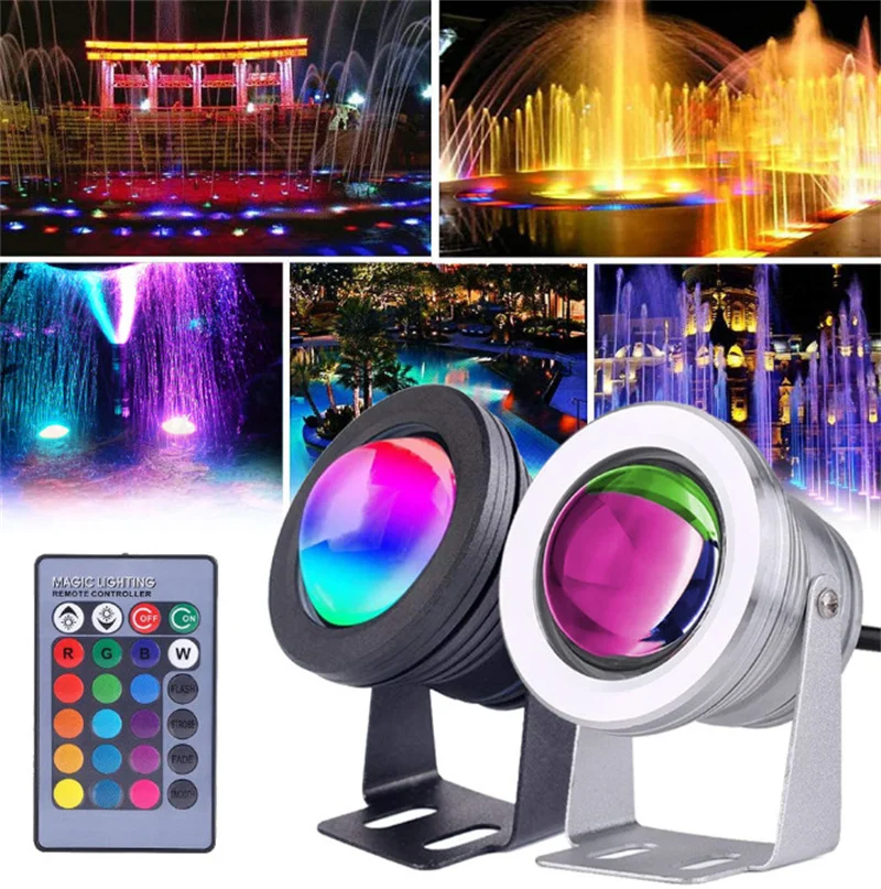 2023 New RGB LED Flood Light Underwater Fountain Pool Pond Aquarium LED