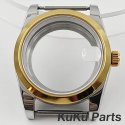 Silver Gold Sapphire Crystal Watch Case with Oyster Bracelet, 36MM/40MM - 40MM ETA2824 PT5000 (NO.5 Glass Back B1)