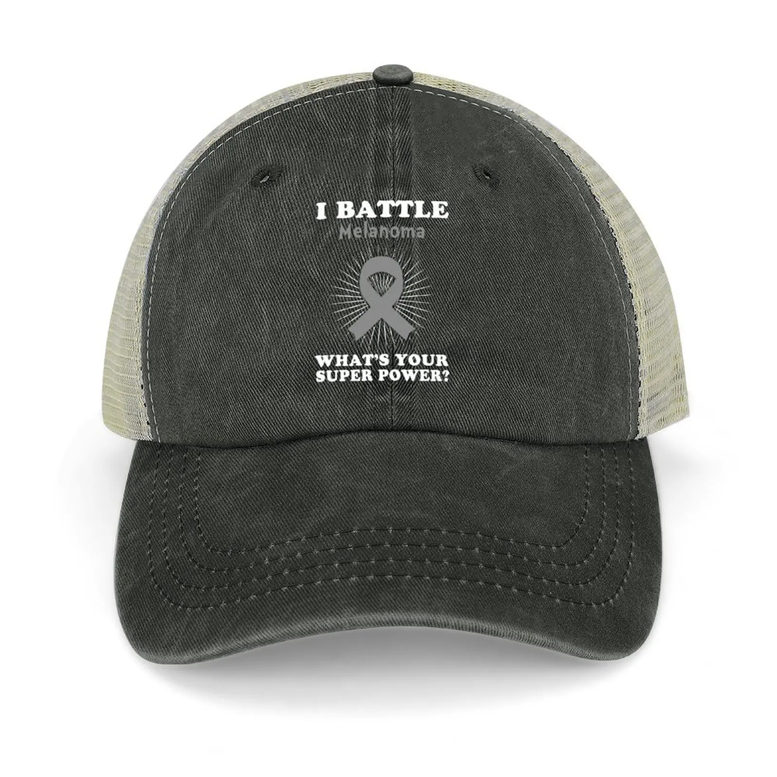 

I Battle Melanoma Funny Melanoma Warrior Gift Cowboy Hat derby hat Golf Cap Boy Women's