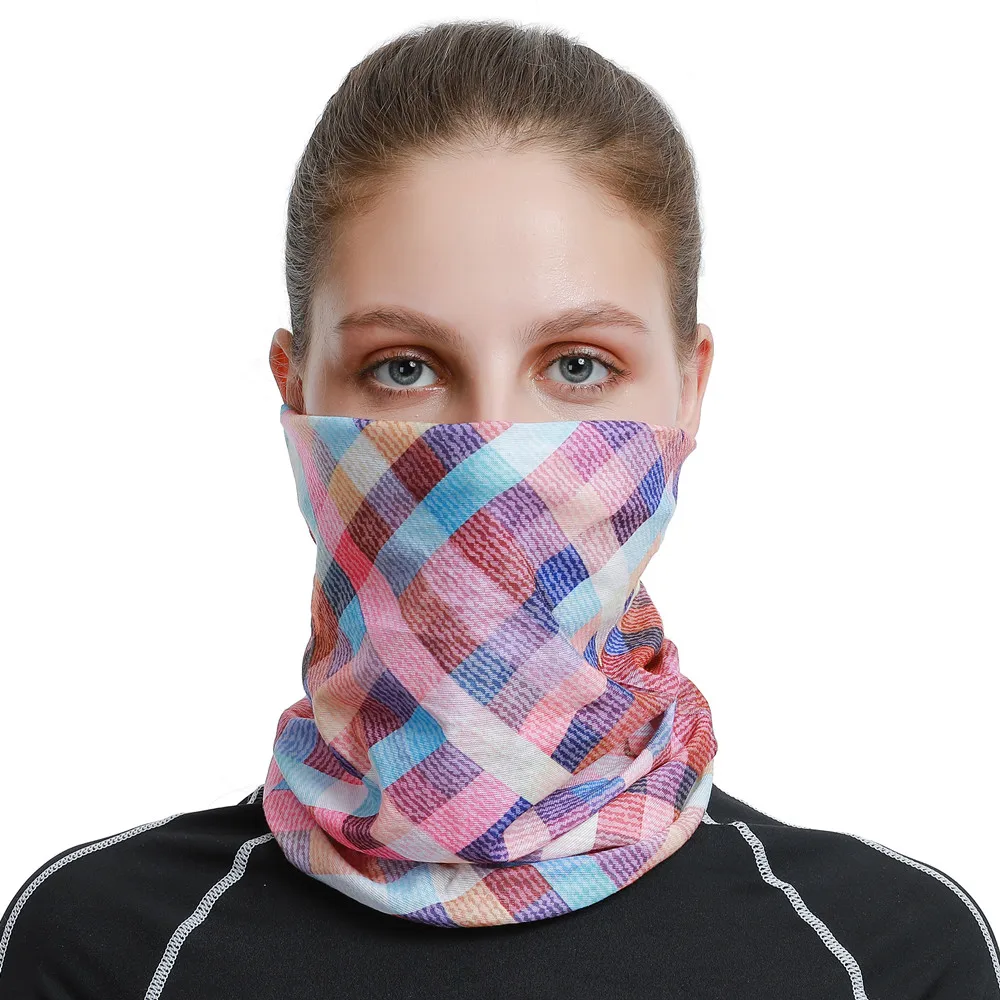 Unisex Nahtlose Bandanas Plaid Design Radfahren Gesichtsschutz Maske Für Frauen Männer Reiten Kopftuch Sport Kopftuch Moto Sturmhaube – Detail 25