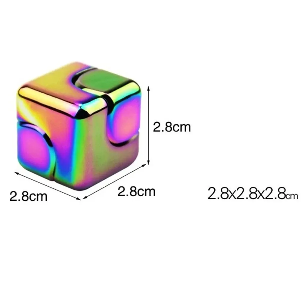Fidget Spinner Metal Cube Fingertip Spinner Decompression Spinning Tops Anti-Anxiety Toys Hand Fidget Spinner Vent Toys Flipo Flip For Children