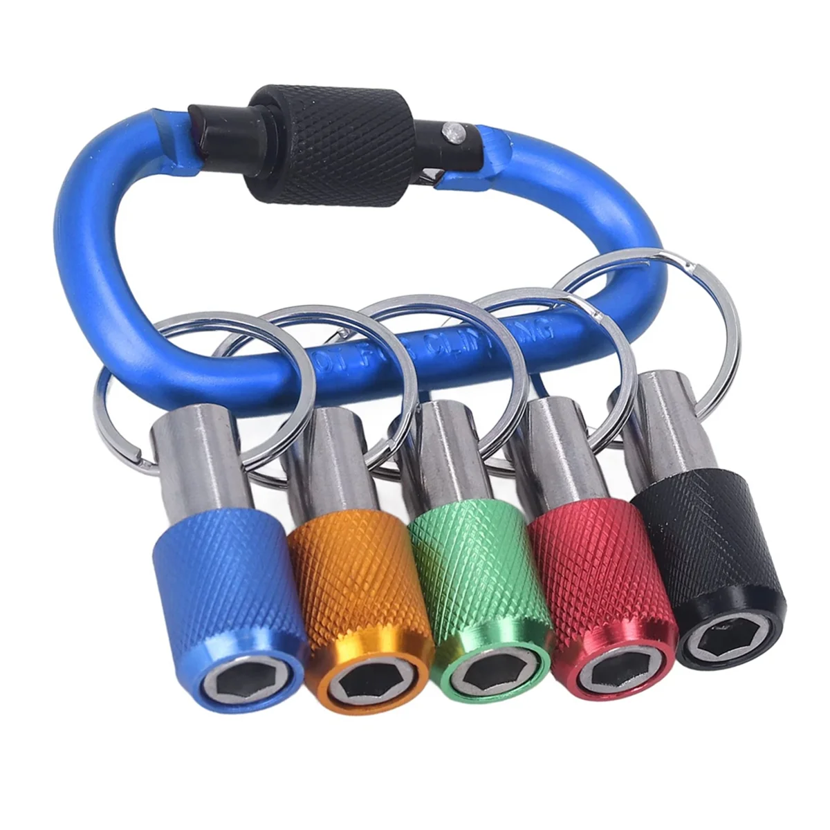 

1/4 Bit Holder, Oxidation Resistant Good Compatibility netic Socket Holder Metal Carabiner Portable Plating Blue