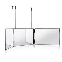 Trifold LED Mirror Self Haircut Makeup Mirror with Light Adjustable Height 3 Way Self Haircut Mirror Hd Glass 3 Way Mirror