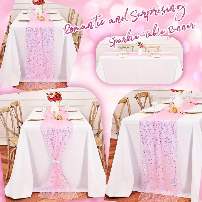 Iridescent Sequin Table Runner – Glittery Mermaid-Inspired Decor