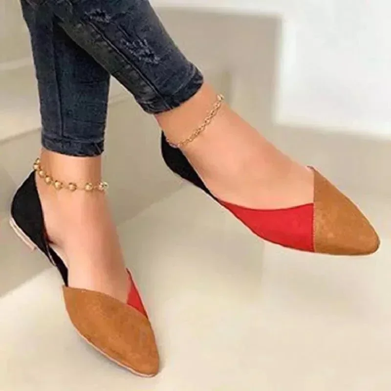 New 2024 Summer Color Matching Women's Shoes Casual Fashion Women's Flat Shoes Ballet Comfortable Flat Women's Shoes Casual