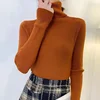 Slim Fit High Neck Long Sleeve Knitted Top Basic Solid Color Versatile Bottoming Shirt for Autumn Winter New Arrival
