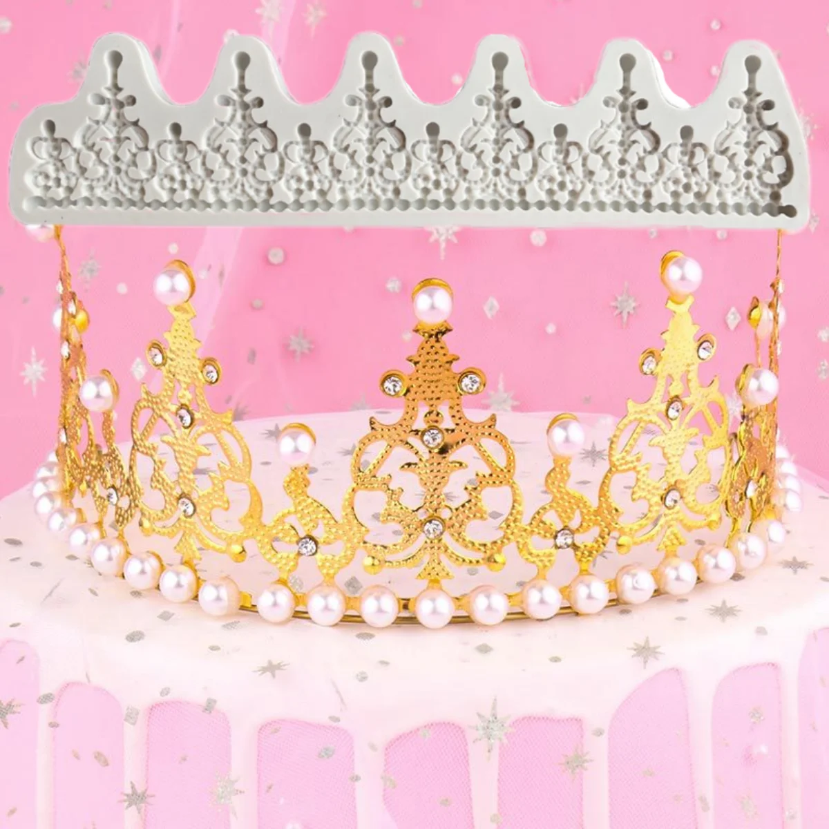 

3D Large Queen Crown Silicone Molds DIY Fondant Chocolate Sugarcraft Candy Resin Mould Cake Rim Decor Craft Kitchen Baking Tools