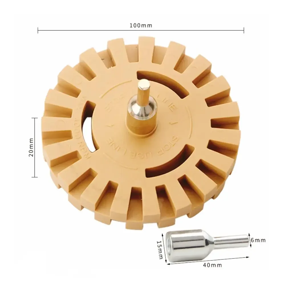 Rubber Eraser Wheel Pad Polishing Kit Wheel Car Sticker Remover Tool for Automotive, RV and Boat Pinstripe, Sticker