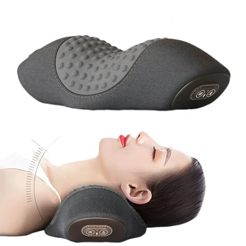 USB Rechargeable Sleeping Pillows 3 Modes Heated Vibrating Neck Massage Stretcher Cervical Traction Relaxation Orthopedic 2