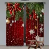 2Pcs Christmas Curtains Classical Pine Tree Snowflakes Red Green Xmas Room Suitable For Living Room Bedroom Kitchen And Bathroom 5