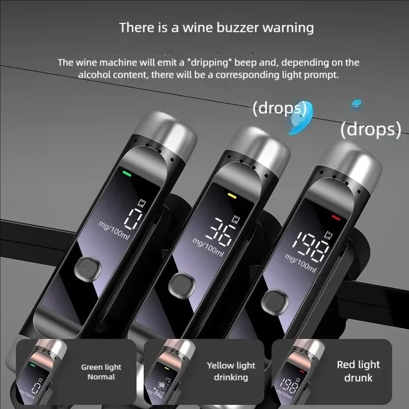 Portable Alcohol Tester LCD Display Drunk Driving Test Portable Breathalyzer Alcohol Detector Temporary Parking Number Plate